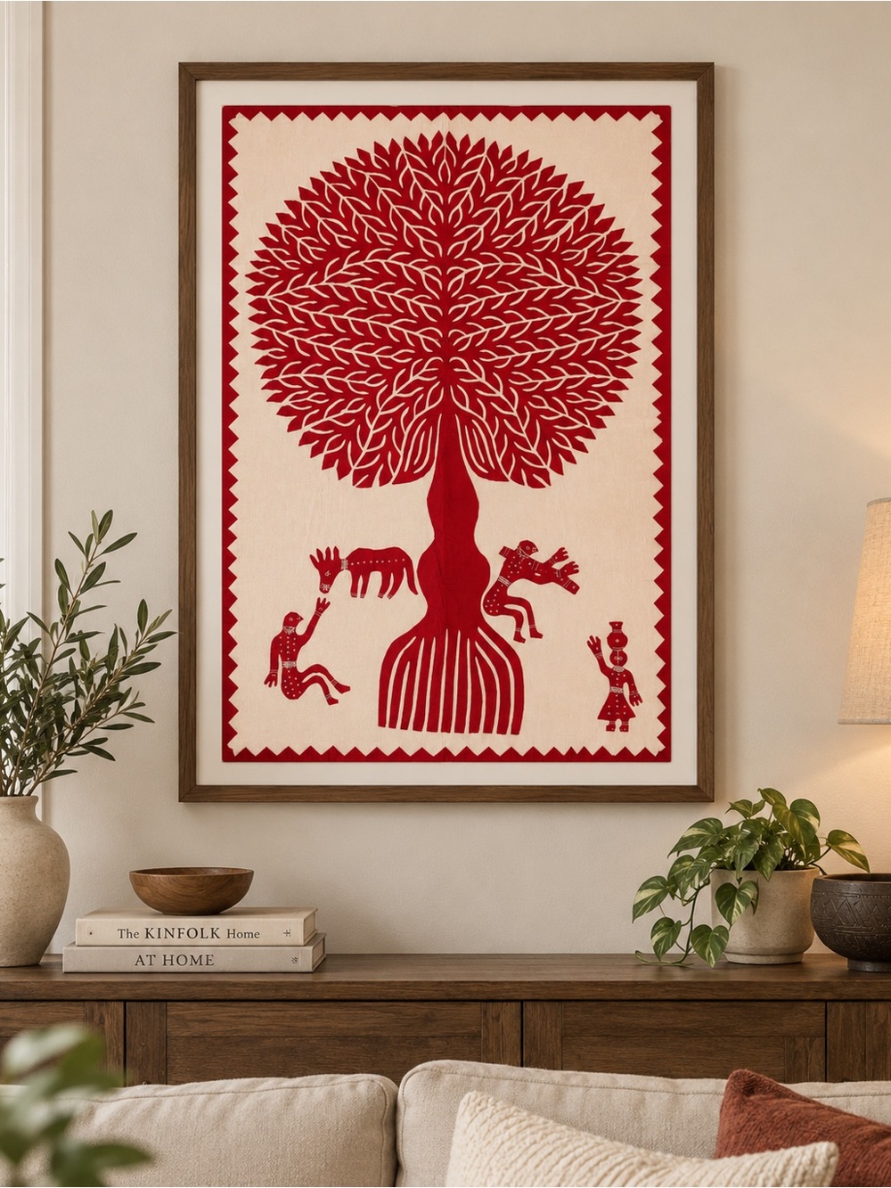 Tree of Life Appliquéd Hand Stitched Cotton Wall Hanging